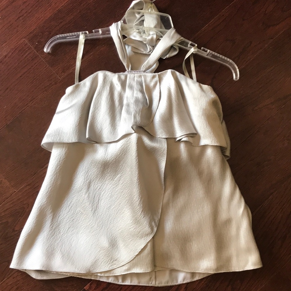 White House Black Market silver top size2